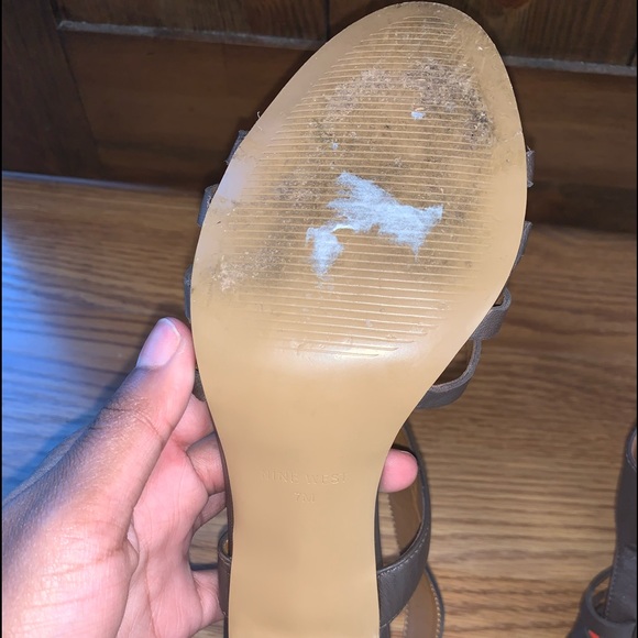 Brown Nine West Slingback Sandals With 3 inch Heel - Picture 2 of 5